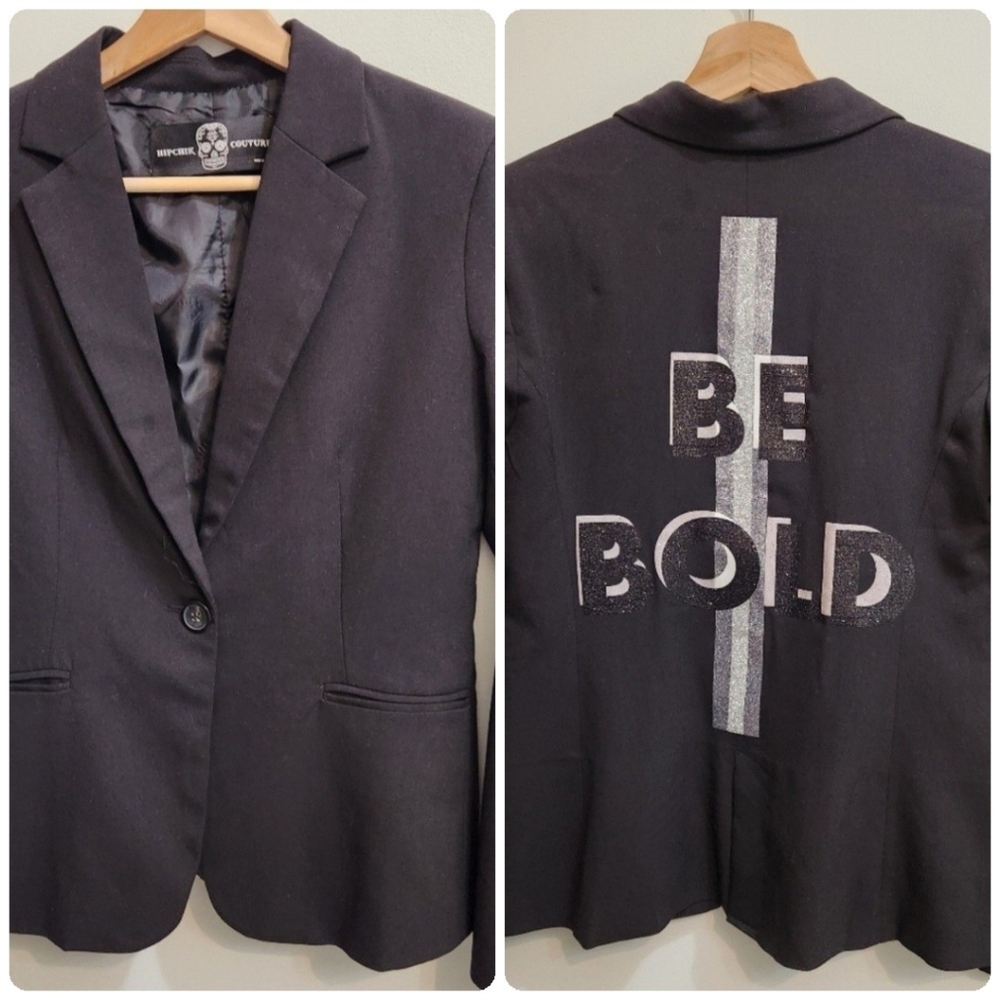 Hipchick Couture Edgy Sparkly "Be Bold" Blazer Size 2